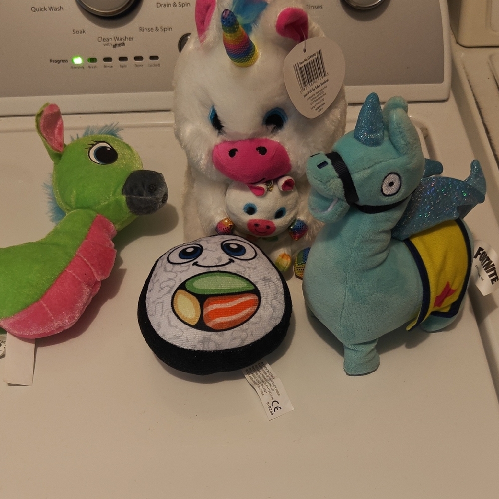 Plush Rainbow Unicorn Stuffed Animal - White and Rainbow